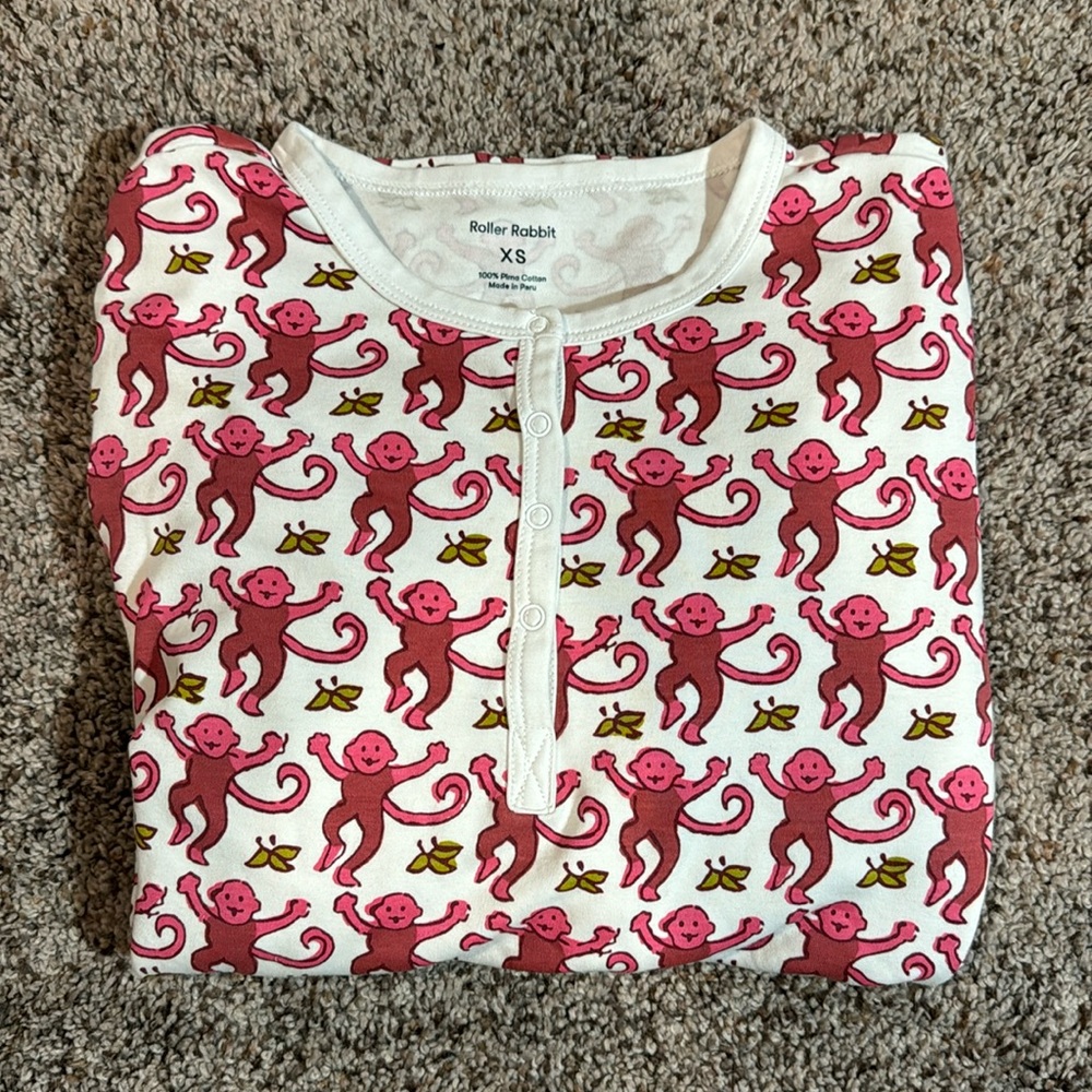 Pink Monkey Roller Rabbit Pajamas